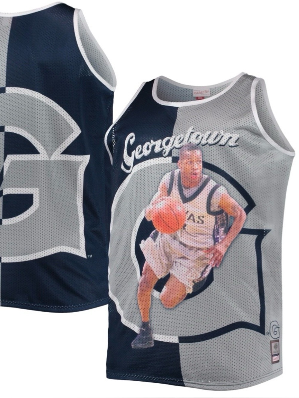 Allen Iverson Georgetown Mitchell & Ness Sublimated Player Jersey 2XLT Tall NWT